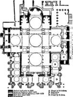 Plan of St Mark Venice vintage engraving. vector