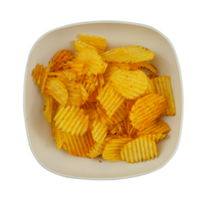 aardappel chips in een kom geïsoleerd png