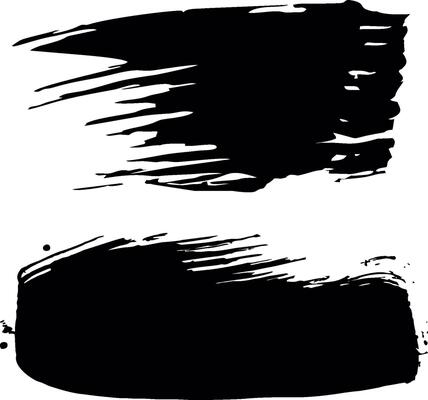 Couple of grunge background for text. Black vector brush strokes. Smear of ink paint. For banner and postcard design.