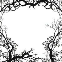 AI generated Tree Silhouette Border Frame Illustration photo