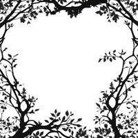 AI generated Tree Silhouette Border Frame Illustration photo