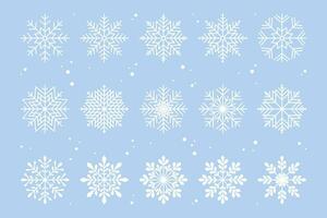 Set of snowflakes and snow. Vector illustration.