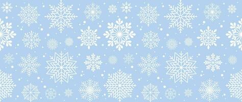 Winter background with snowflakes and snow. Seamless pattern. Vector illustration for cover, banner, poster, web, textiles and packaging.