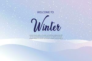 Flat landscape. Snowy background. Snowdrifts. Snowfall. Clear blue sky. Blizzard. Cartoon wallpaper. Cold weather. Winter season. Empty template design with copy space photo