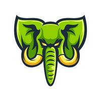 elephant head with large tusks vector