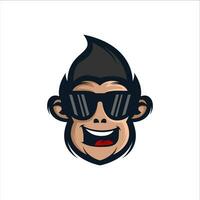 monkey with sunglasses on a white background vector