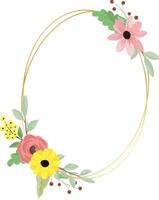 Flower Frame Wreath. Floral botanical flowers. for graphic designer decoration, product design, and cards vector