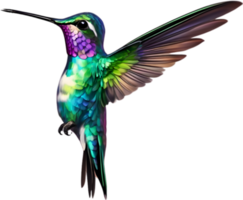 AI generated A colorful hummingbird painting. Ai-generated. png