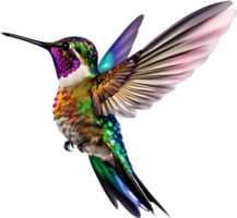 AI generated A colorful hummingbird painting. Ai-generated. png