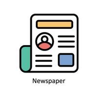 Newspaper vector Filled outline Icon  Design illustration. Business And Management Symbol on White background EPS 10 File