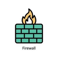 Firewall vector Filled outline Icon  Design illustration. Business And Management Symbol on White background EPS 10 File