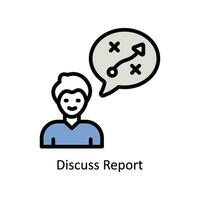 Discuss Report vector Filled outline Icon  Design illustration. Business And Management Symbol on White background EPS 10 File