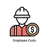 Employee Costs vector Filled outline Icon  Design illustration. Business And Management Symbol on White background EPS 10 File