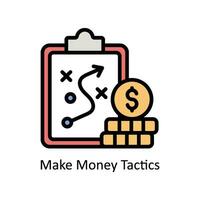 Make Money Tactics vector Filled outline Icon  Design illustration. Business And Management Symbol on White background EPS 10 File