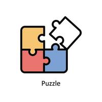 Puzzle vector Filled outline Icon Design illustration. Business And Management Symbol on White background EPS 10 File