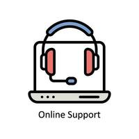 Online Support vector Filled outline Icon  Design illustration. Business And Management Symbol on White background EPS 10 File