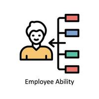 Employee Ability vector Filled outline Icon  Design illustration. Business And Management Symbol on White background EPS 10 File