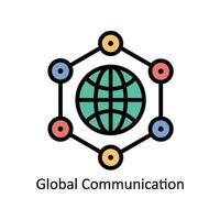 Global Communication vector Filled outline Icon  Design illustration. Business And Management Symbol on White background EPS 10 File