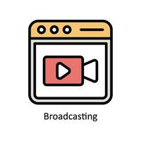 Broadcasting vector Filled outline Icon  Design illustration. Business And Management Symbol on White background EPS 10 File