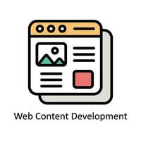 web contenido desarrollo vector lleno contorno icono diseño ilustración. negocio y administración símbolo en blanco antecedentes eps 10 archivo