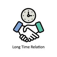 Long time Relation vector Filled outline Icon  Design illustration. Business And Management Symbol on White background EPS 10 File