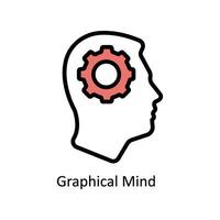 Graphical mind vector Filled outline Icon Design illustration. Business And Management Symbol on White background EPS 10 File