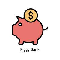 cerdito banco vector lleno contorno icono diseño ilustración. negocio y administración símbolo en blanco antecedentes eps 10 archivo