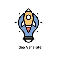 Idea Generate vector Filled outline Icon Design illustration. Business And Management Symbol on White background EPS 10 File