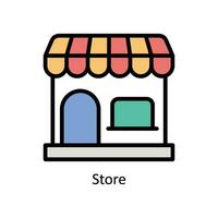 Tienda vector lleno contorno icono diseño ilustración. negocio y administración símbolo en blanco antecedentes eps 10 archivo