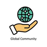 Global Community vector filled outline Icon Design illustration. Business And Management Symbol on White background EPS 10 File