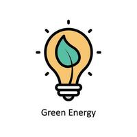 verde energía vector lleno contorno icono diseño ilustración. negocio y administración símbolo en blanco antecedentes eps 10 archivo