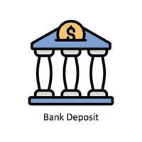 banco depositar vector lleno contorno icono diseño ilustración. negocio y administración símbolo en blanco antecedentes eps 10 archivo