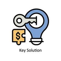 Key Solution vector Filled outline Icon Design illustration. Business And Management Symbol on White background EPS 10 File