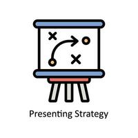 Presenting Strategy vector Filled outline Icon Design illustration. Business And Management Symbol on White background EPS 10 File