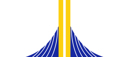 abstrakt Gelb Turm und Blau Brücke transparent Hintergrund png