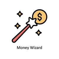 Money Wizard vector filled outline Icon Design illustration. Business And Management Symbol on White background EPS 10 File