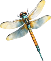 AI generated Watercolor painting of a dragonfly. Ai-generated png