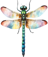 AI generated Watercolor painting of a dragonfly. Ai-generated png