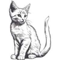 AI generated A cute kitten drawing. Ai-generated. png