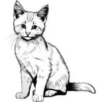 AI generated A cute kitten drawing. Ai-generated. png