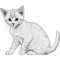 AI generated A cute kitten drawing. Ai-generated. png