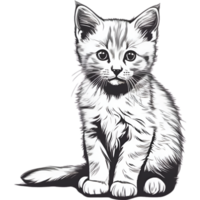 AI generated A cute kitten drawing. Ai-generated. png