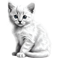 AI generated A cute kitten drawing. Ai-generated. png