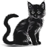 AI generated A cute kitten drawing. Ai-generated. png