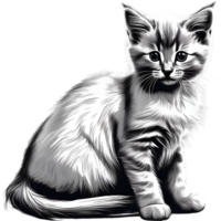 AI generated A cute kitten drawing. Ai-generated. png