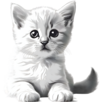 AI generated A cute kitten drawing. Ai-generated. png