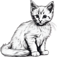 AI generated A cute kitten drawing. Ai-generated. png