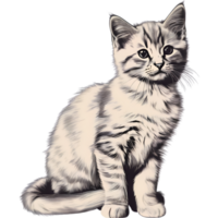 AI generated A cute kitten drawing. Ai-generated. png