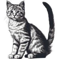 AI generated A cute kitten drawing. Ai-generated. png