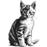 AI generated A cute kitten drawing. Ai-generated. png